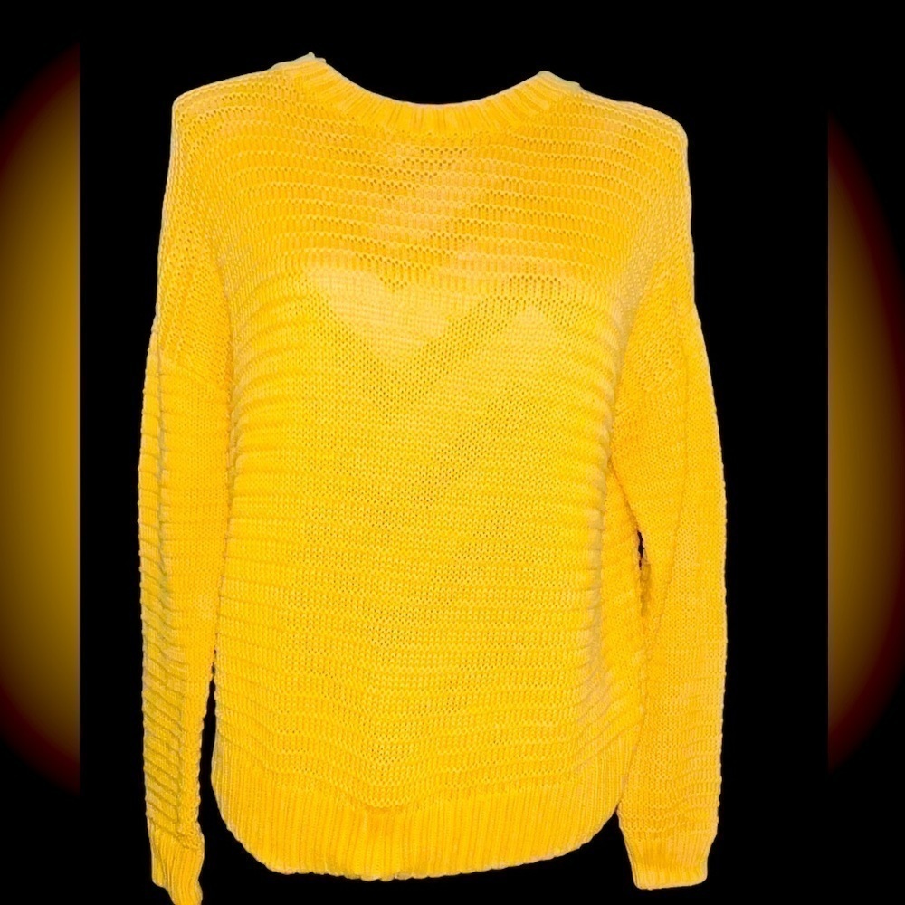 DIVIDED H&M Lagenlook Mustard Gold Oversized Sweater Acrylic Small